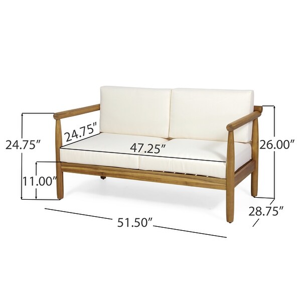 Bonsallo Outdoor Acacia Wood Chat Set by Christopher Knight Home