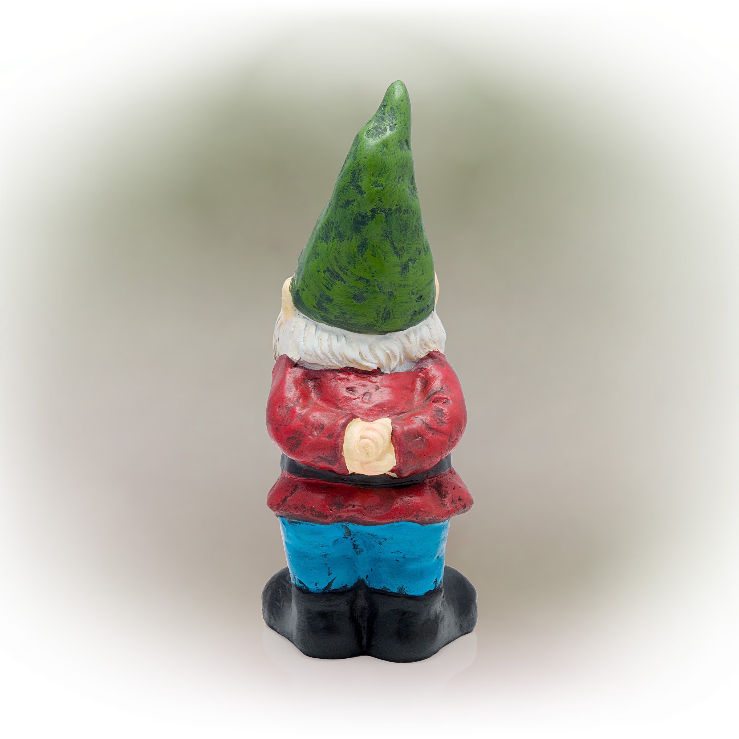 Alpine Corporation 12-Inch Bearded Garden Gnome Statue with Green Hat