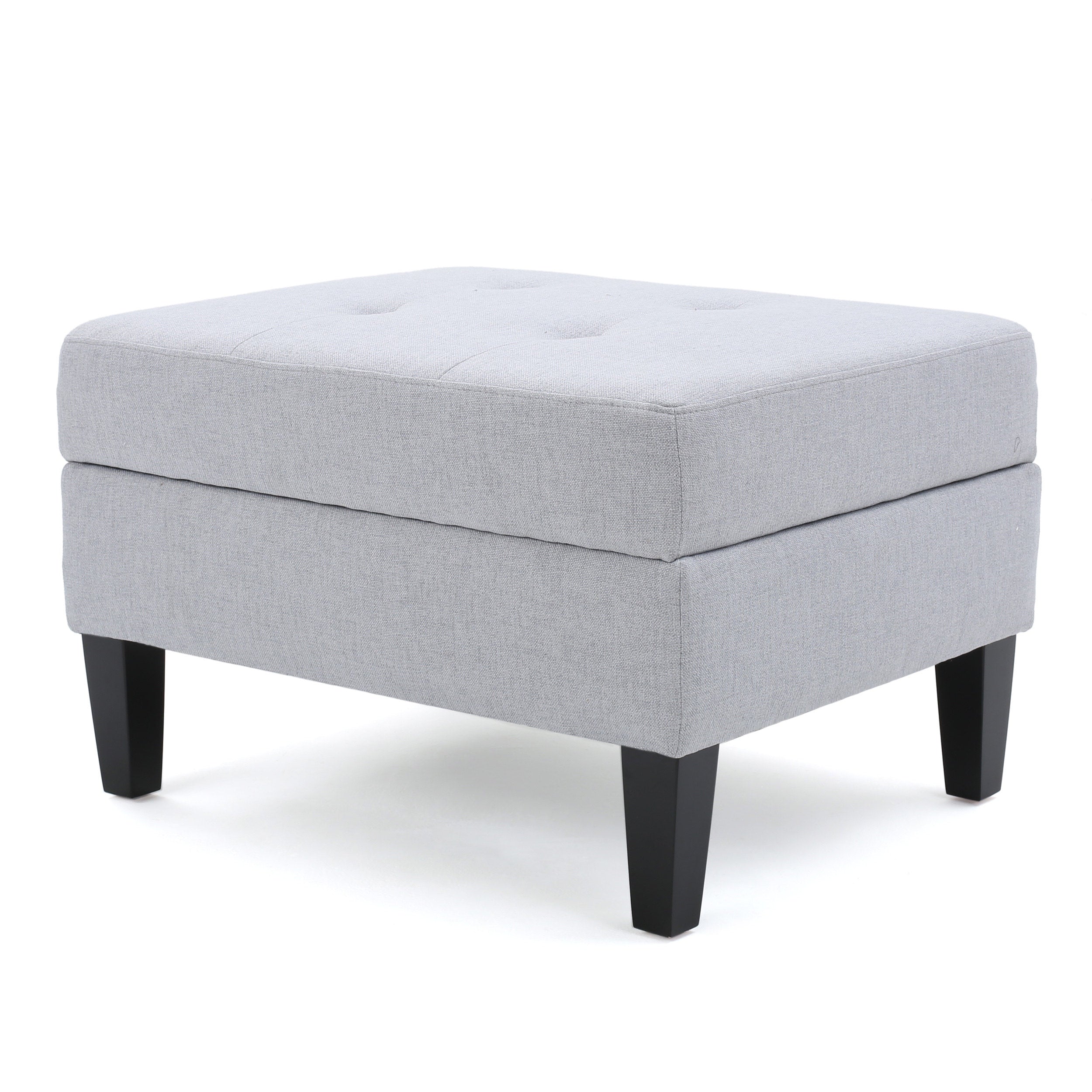 Zahra Contemporary Tufted Fabric Storage Ottoman