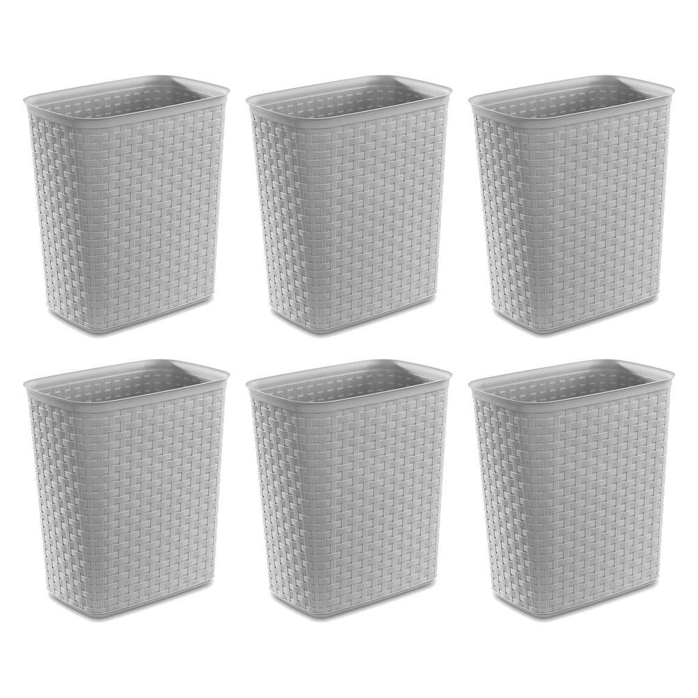 Sterilite Weave Capacity 8 5.8 Gal. Gray Plastic HomeOffice Wastebasket Trash Can (6-Pack) 6 x 10386A06