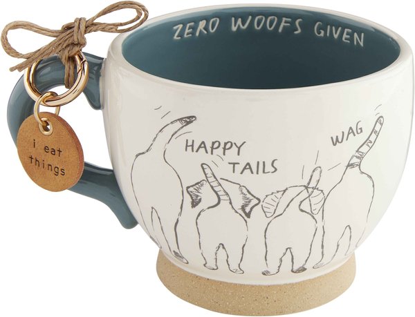 Mud Pie Zero Woofs Dog Mug and Dog Tag Set， Blue