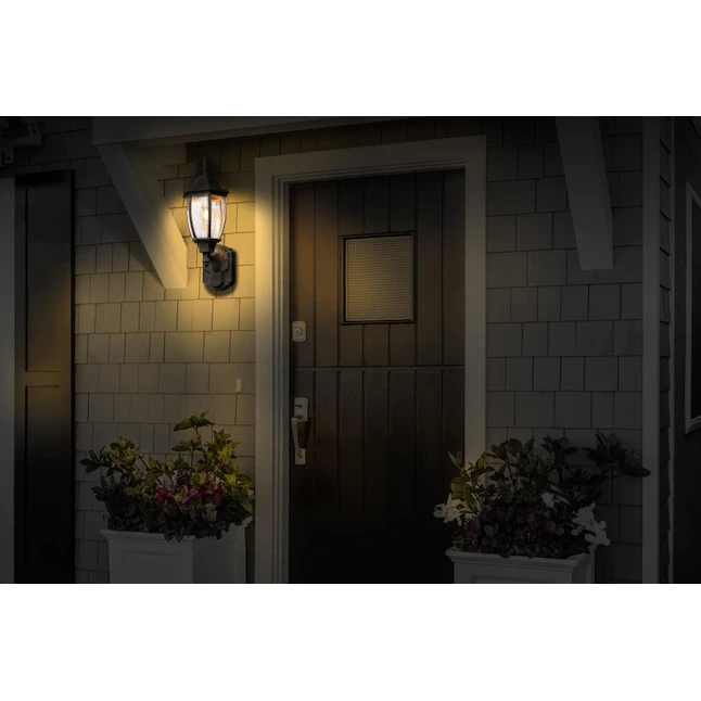 Secure Home 1-Light 14.375-in Black Motion Sensor Outdoor Wall Light