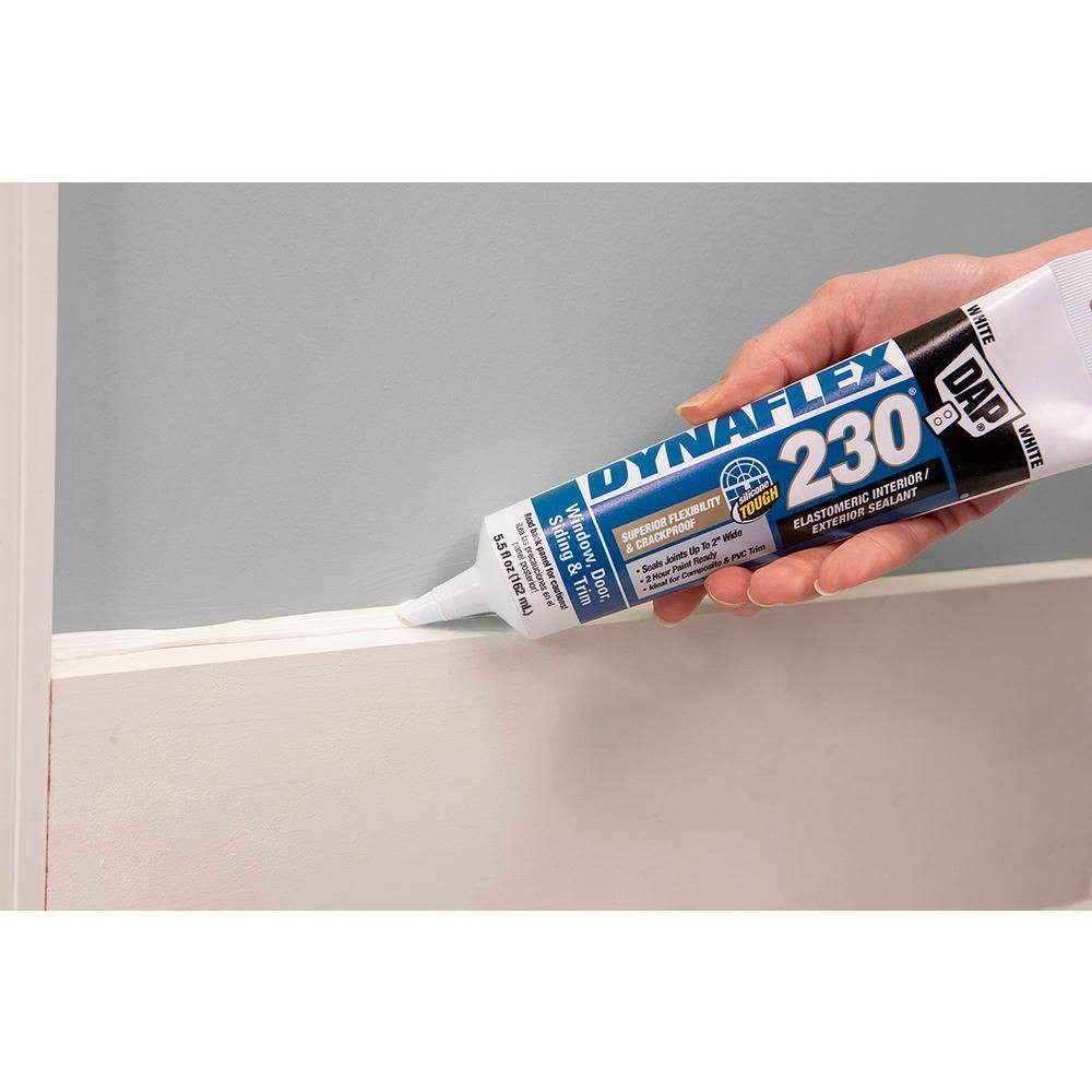 DAP Dynaflex 230 5.5 oz. White Premium ExteriorInterior Window Door and Trim Sealant (2-Pack) 7079818886