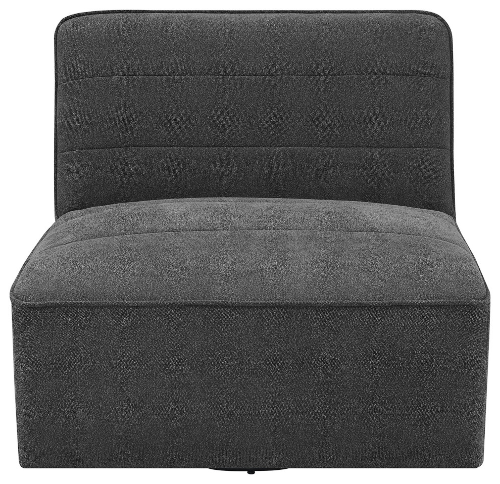 Cobie Upholstered Swivel Armless Chair Dark Charcoal   Modern   Armchairs And Accent Chairs   by Modon  Houzz