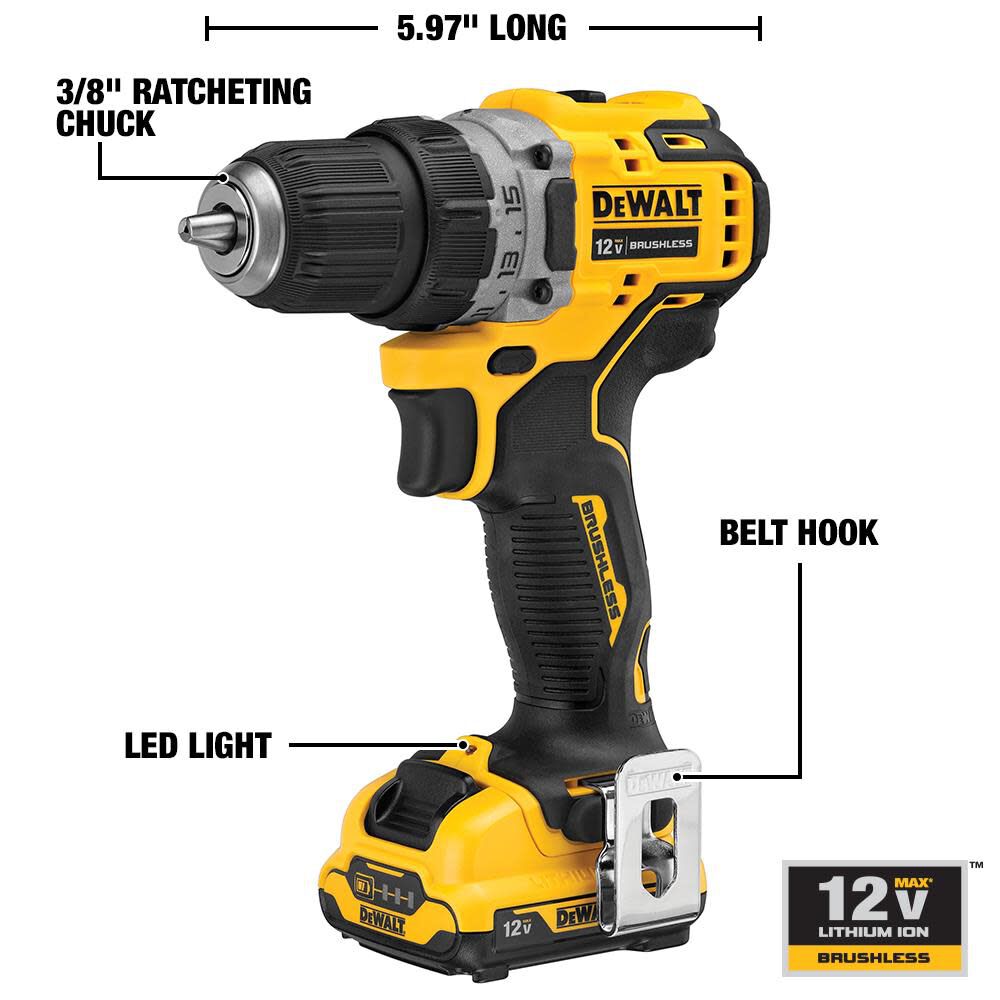 DW Xtreme 12V MAX XR Drill Driver Kit DCD701F2 from DW