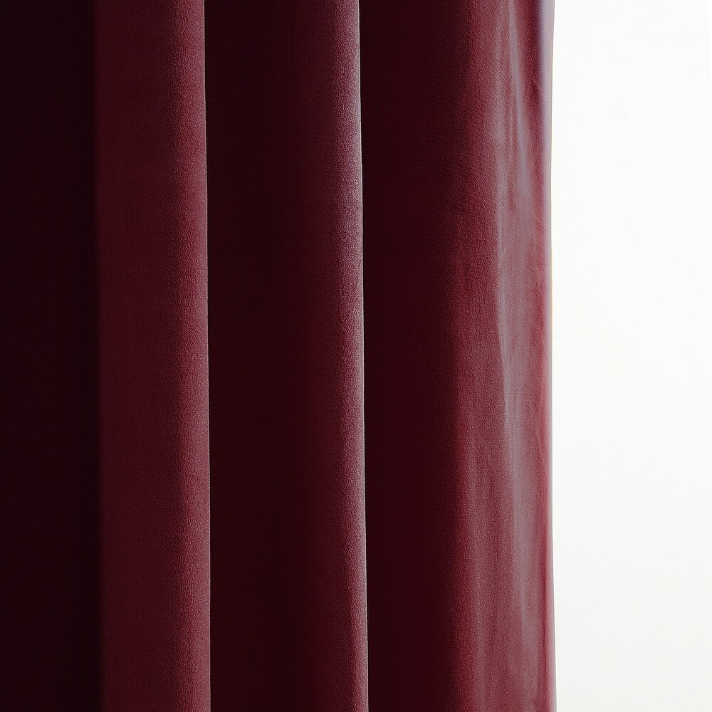 Exclusive Fabrics Signature Burgundy Velvet Blackout Curtain (1 Panel)   Luxurious Blackout Drapery for Elegant Décor