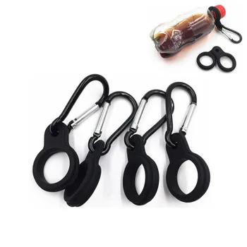 D859 High Quality Aluminum Sports Kettle Buckle Camping Hiking Tool Outdoor Water Bottle Holder Silicone Buckle Hook