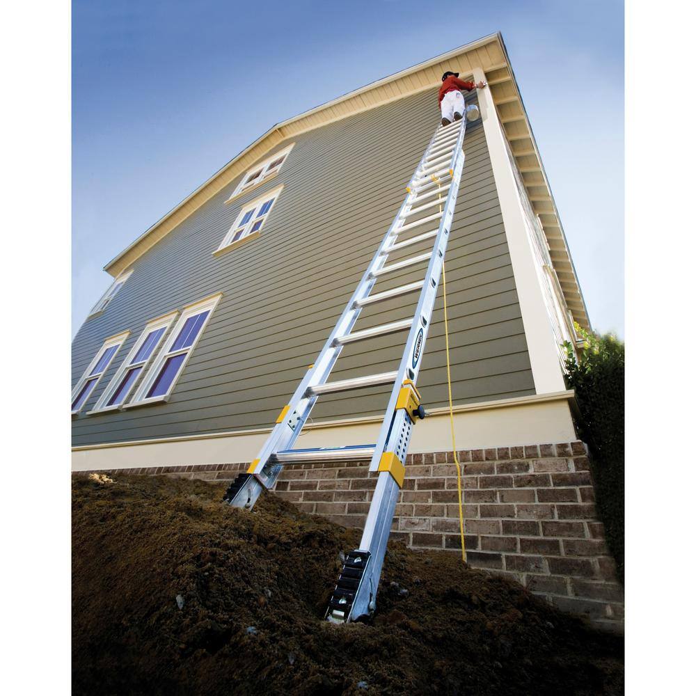 Werner 24 ft. Aluminum D-Rung Equalizer Extension Ladder with 250 lb. Load Capacity Type I Duty Rating D1824-2EQ