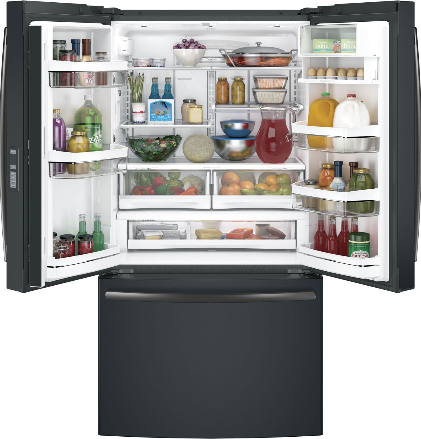 GE Profile ENERGY STAR 23.1 Cu. Ft. Black Slate Counter-Depth French-Door Refrigerator