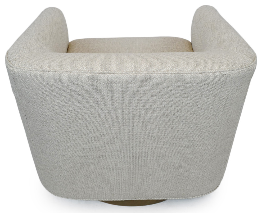 Ivory Tweed Swivel U Arm Chair   Transitional   Armchairs And Accent Chairs   by Design Mix Furniture  Houzz