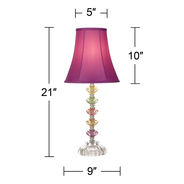 High Orchid Stacked Glass Off White Bell Shade For Bedroom Living Room Bedside Nightstand