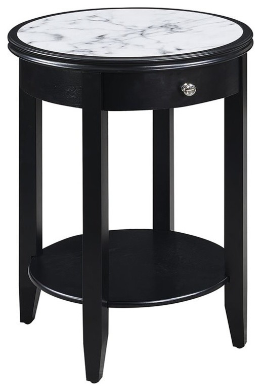 Convenience Concepts American Heritage Baldwin End Table in Black Wood Finish   Transitional   Side Tables And End Tables   by Convenience Concepts  Houzz