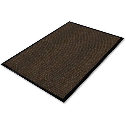 Genuine Joe Dual Rib Carpet Surface | Vinyl Backing， 3' x 5'， Chocolate | GJO02400