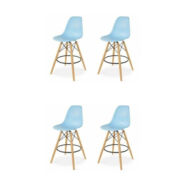 Adult Favourite Eiffel Style Plastic Stool - Wooden base(set of Four)