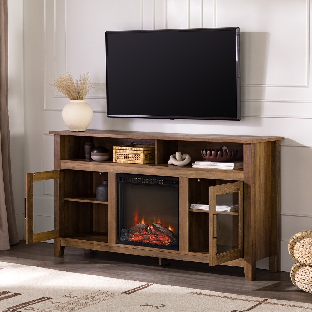 MIddlebrook 58 inch Highboy 2 Door Fireplace TV Stand