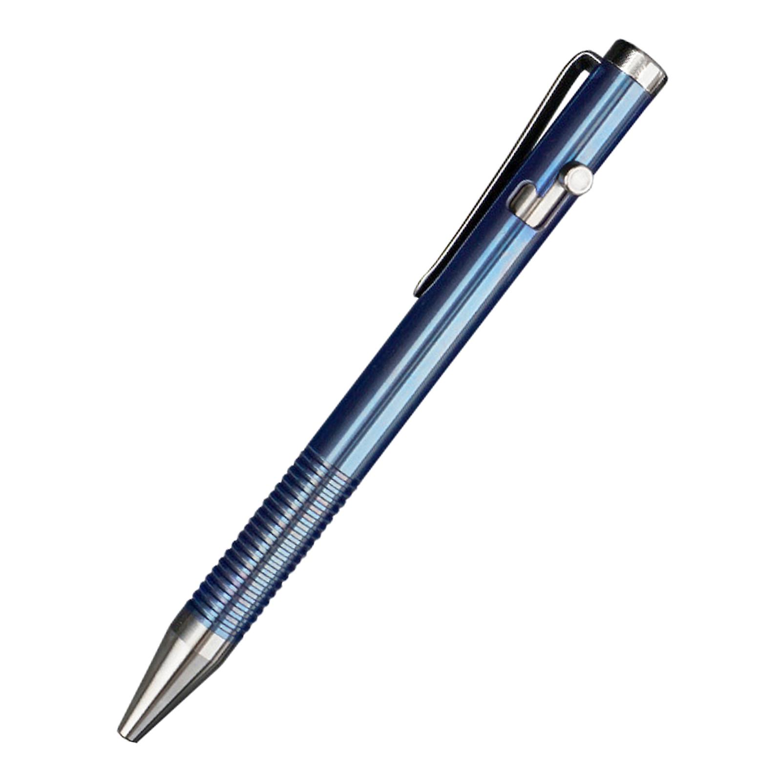 Portable Titanium Alloy Ballpoint Pen Writing Pen Equipment Tool For Outdoor Traveling Office Gift Blue