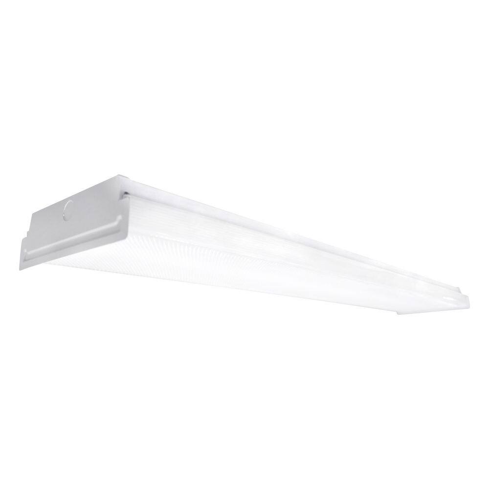 Commercial Electric 4 ft. 5600 Lumens Square Lens Integrated LED White Wrap Light 4000K (2-Light) WR484056LSL