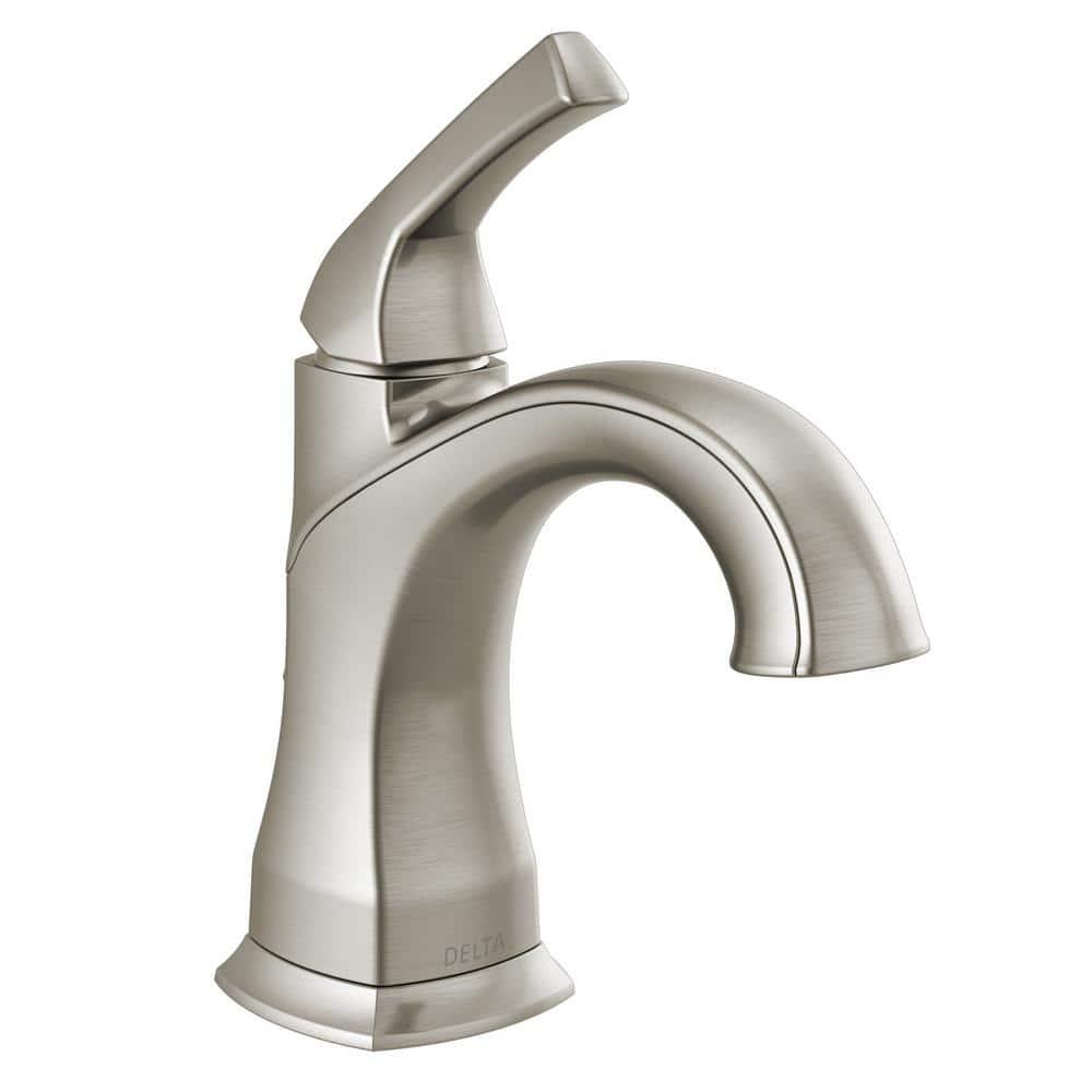 Delta Portwood Single Hole SingleHandle Bathroom Faucet in SpotShield Brushed Nickel