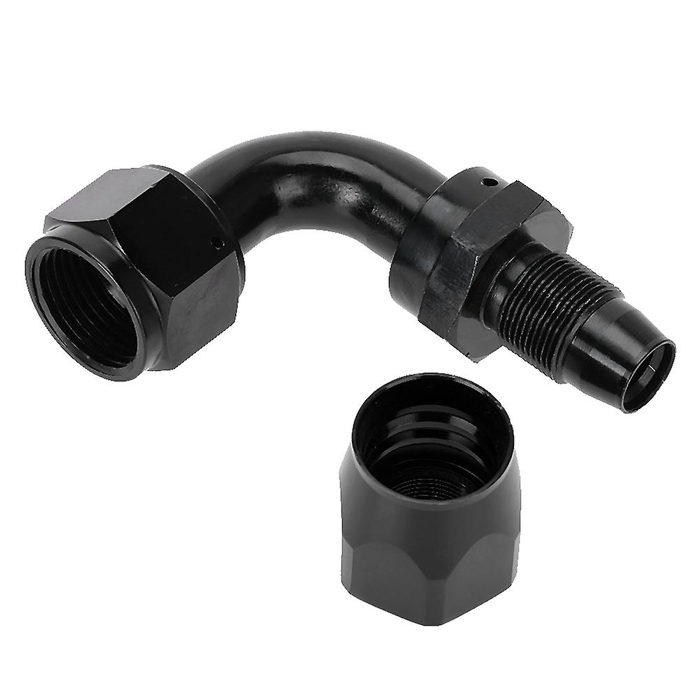 An12-90 Degrees Rotating Oil Gas Fuel Hose End Fitting Tube Adapter Black