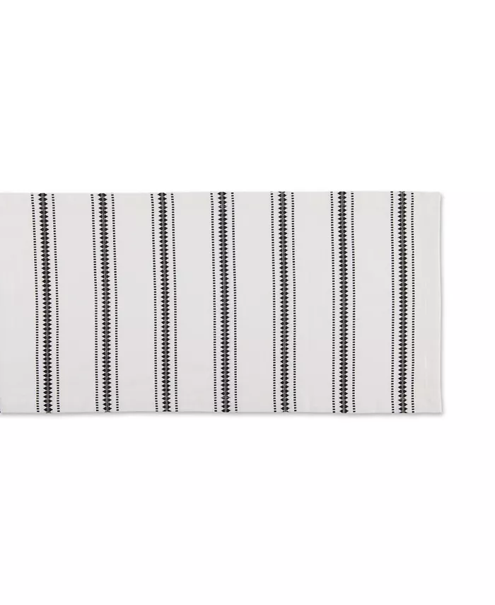 Design Imports Zig Dobby Stripe Table Runner