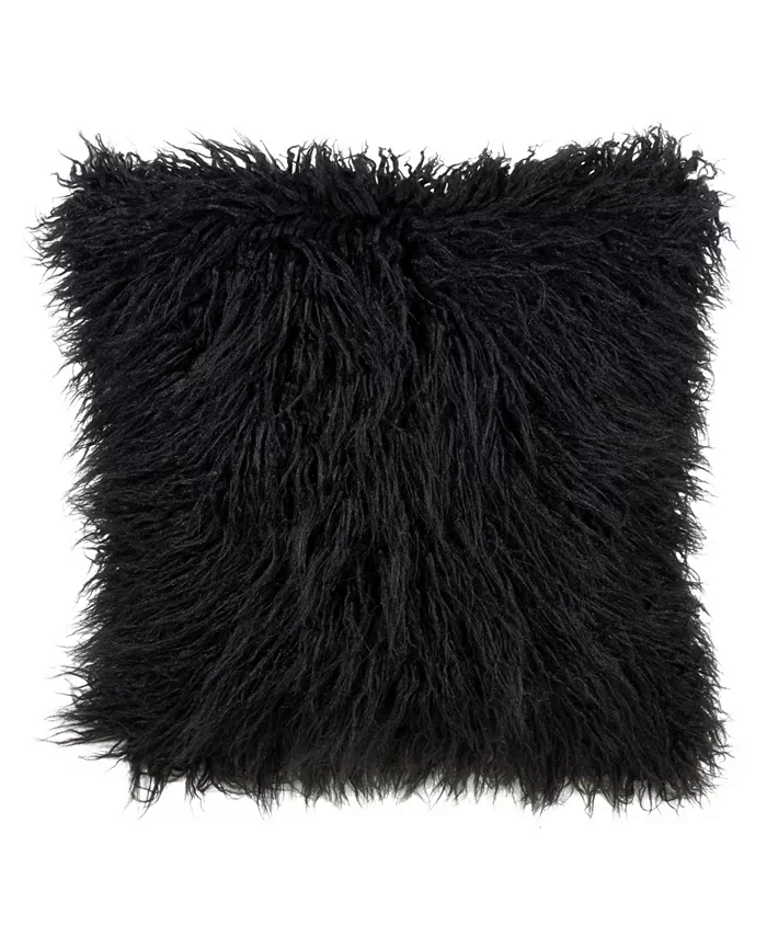 Saro Lifestyle Mongolian Faux Fur Decorative Pillow， 18