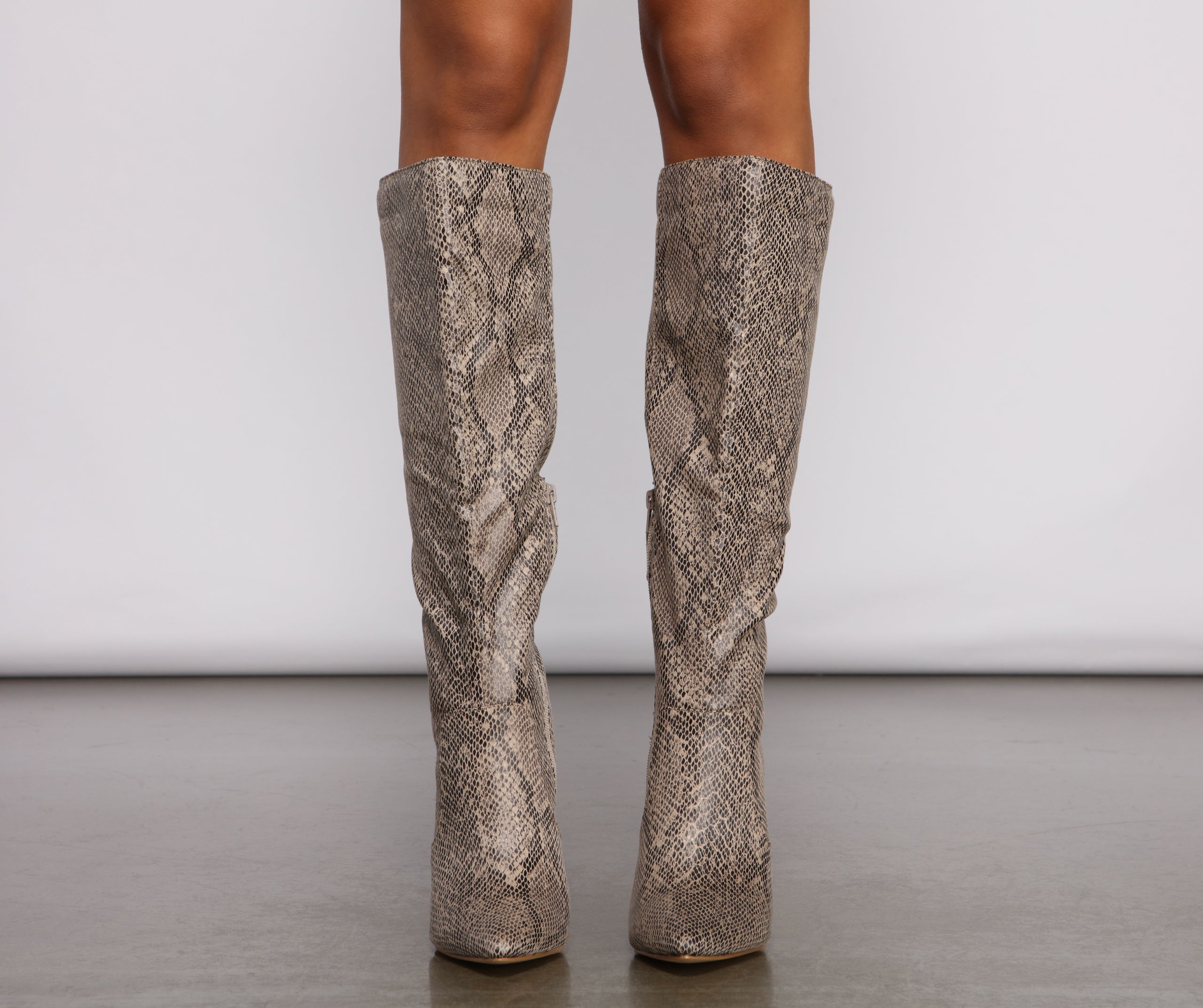 Stylish Vixen Snake Print Stiletto Heel Boots