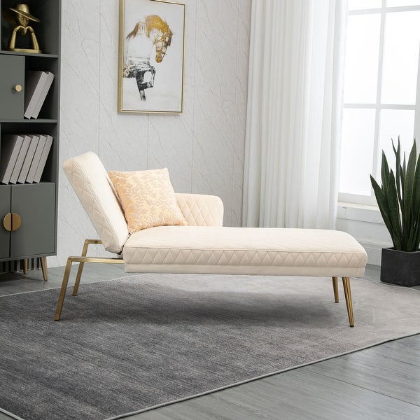 Modern Lounge Chaise Leisure Sofa Accent Chair Upholstered Couch Loveseat Sofa， Tufted Seat with Accent Pillow and Metal Legs