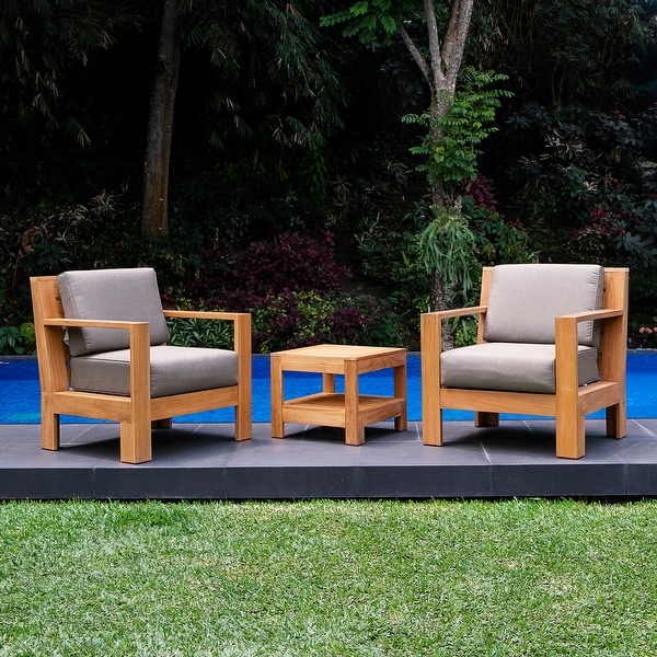 Cambridge Casual Logan 3piece Teak Outdoor Set with Sunbrella Cushion