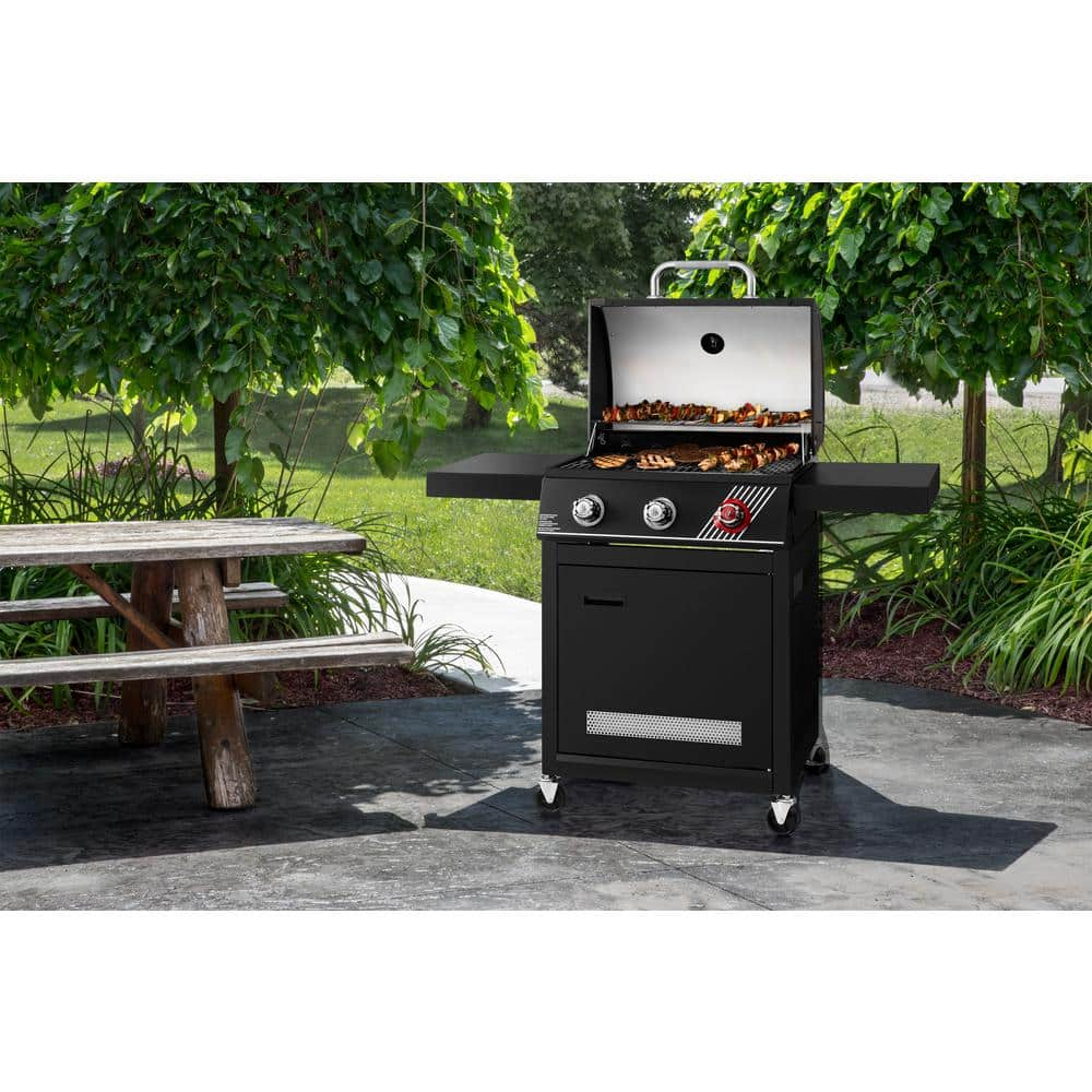 Dyna-Glo 3-Burner Propane Gas Grill in Matte Black with TriVantage Multifunctional Cooking System DGH373CRP-D