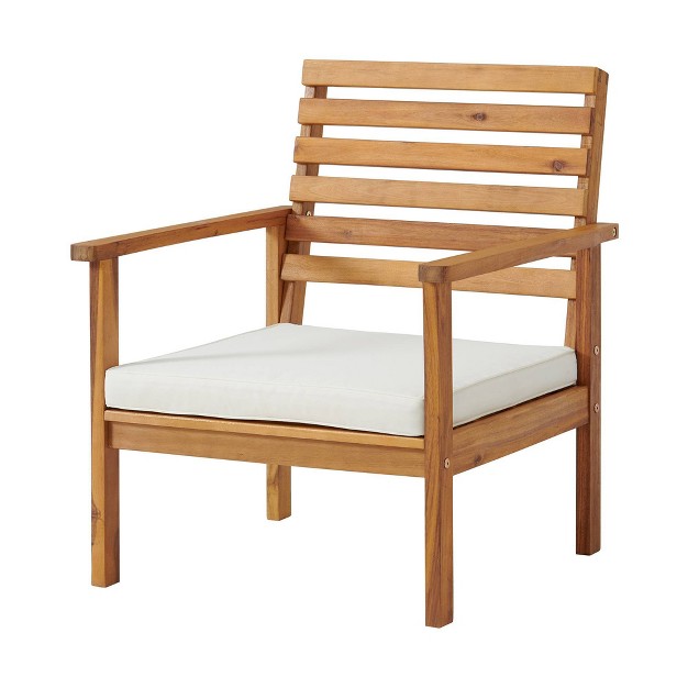 Orwell 2pk Acacia Wood Patio Chairs With Cushions Natural Alaterre Furniture