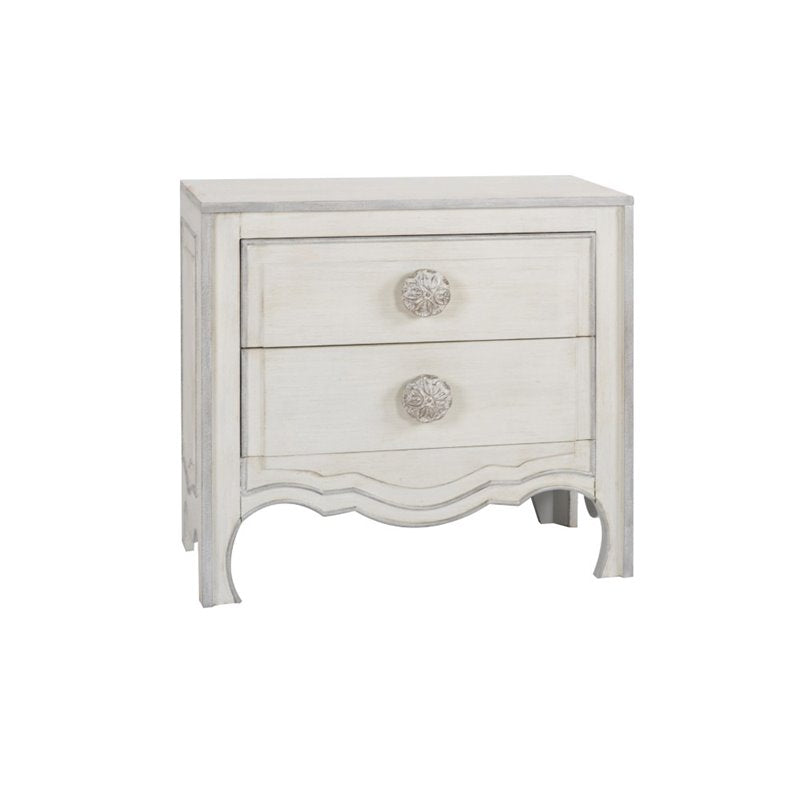 Antique Charm Two Drawer Accent Chest in Weathered White