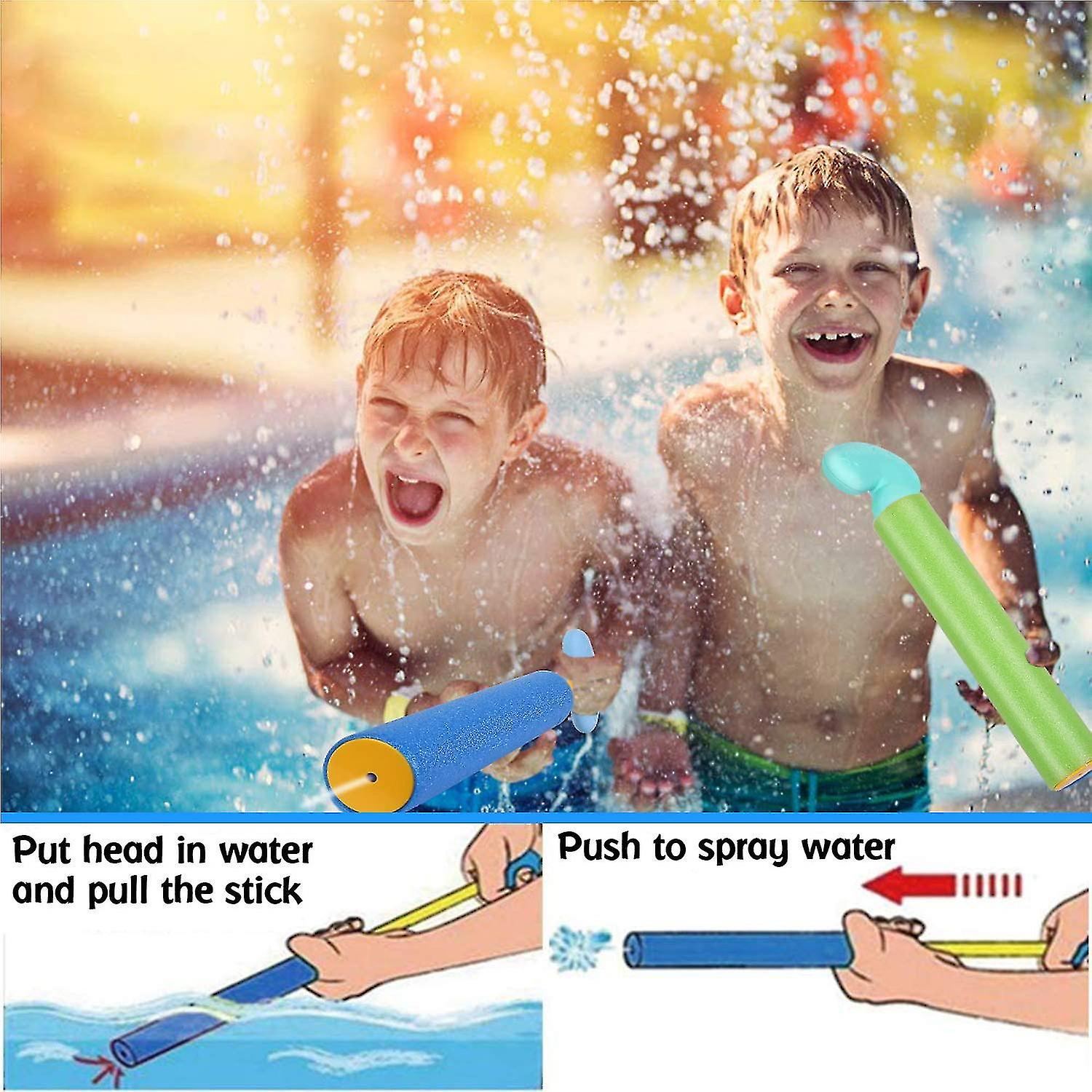 Kids Water Gun Toys 6-pack Foam Water Gun Set