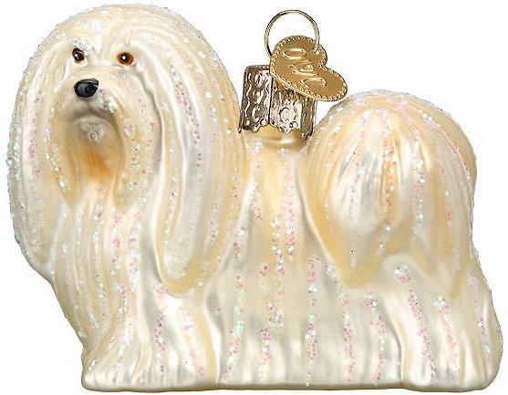 Old World Christmas Lhaso Apso Glass Tree Ornament