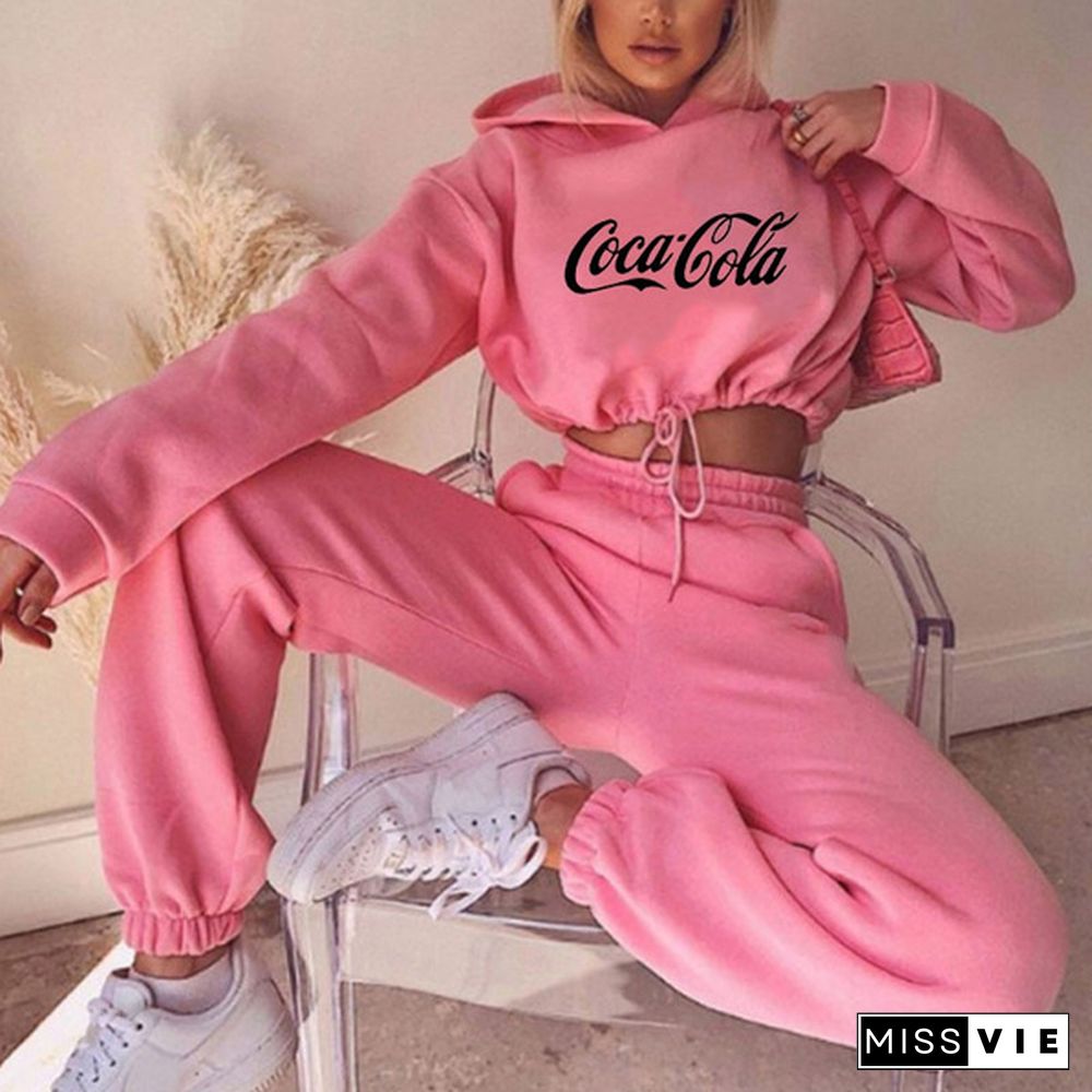 Woman New Fashion Tracksuit Set Sports Hoodies Suit Tops And Long Pants Sweatshirt Suits Sportwear