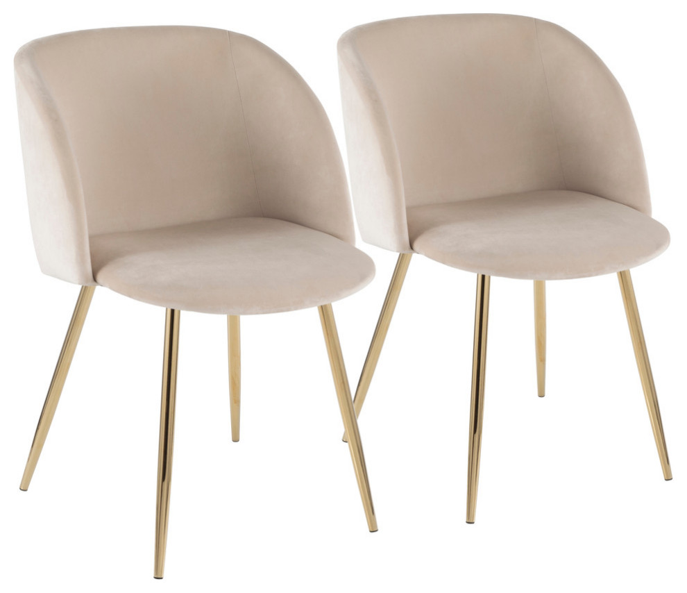 Fran Chair  Gold Metal  Set of 2   Midcentury   Dining Chairs   by LumiSource  Houzz