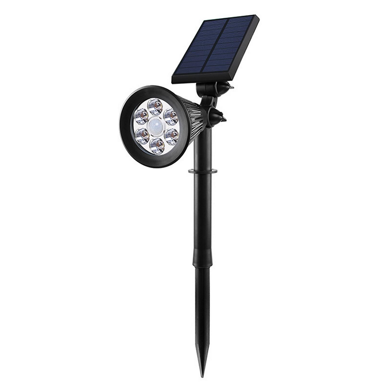 Solar Garden Spotlight With Motion Sensor Outdoor Waterproof 6 Leds 2-in-1 Solar In-ground Landscape Spotlights and Led Wall Lamps With Adjustable Angle