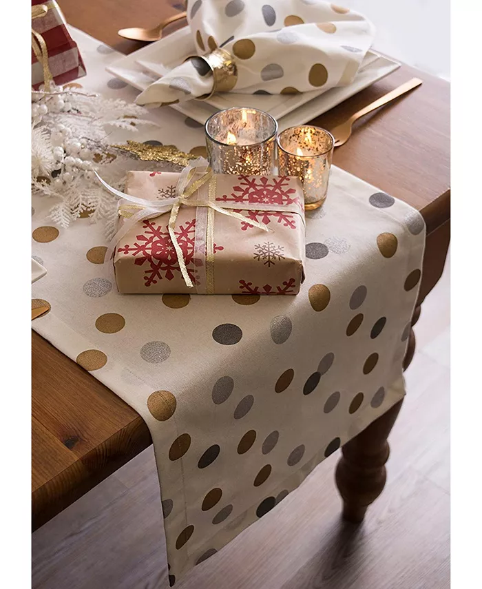 Design Imports Metallic Confetti Table Runner