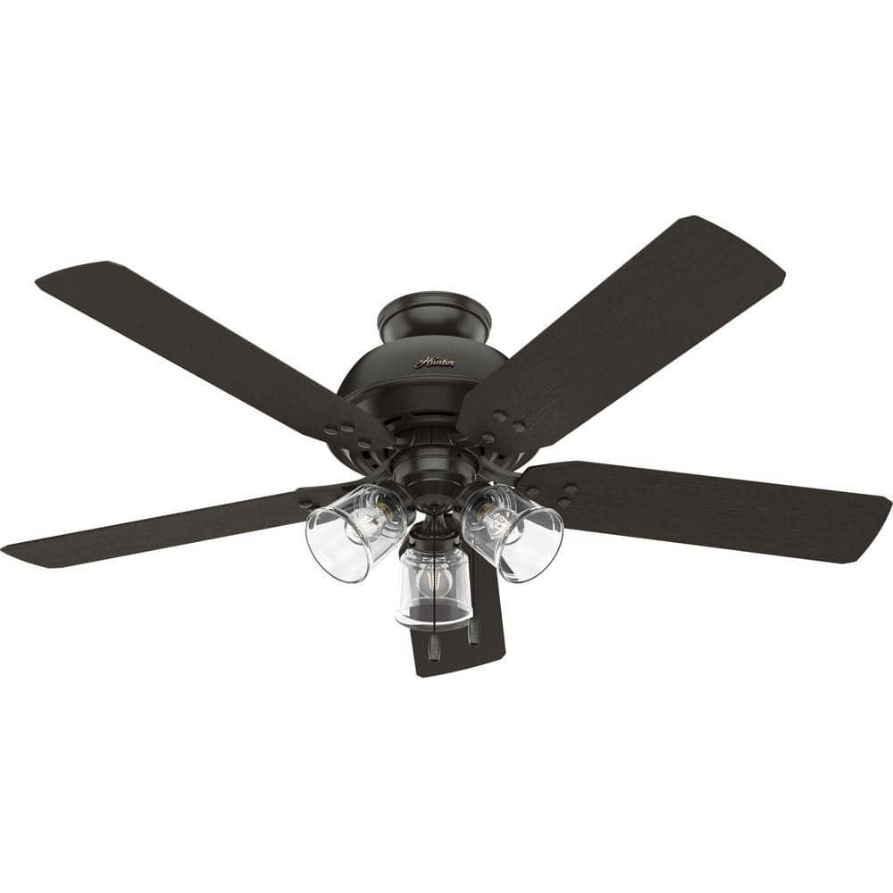 Hunter River Ridge 52 in IndoorOutdoor Noble Bronze Ceiling Fan with Light Kit