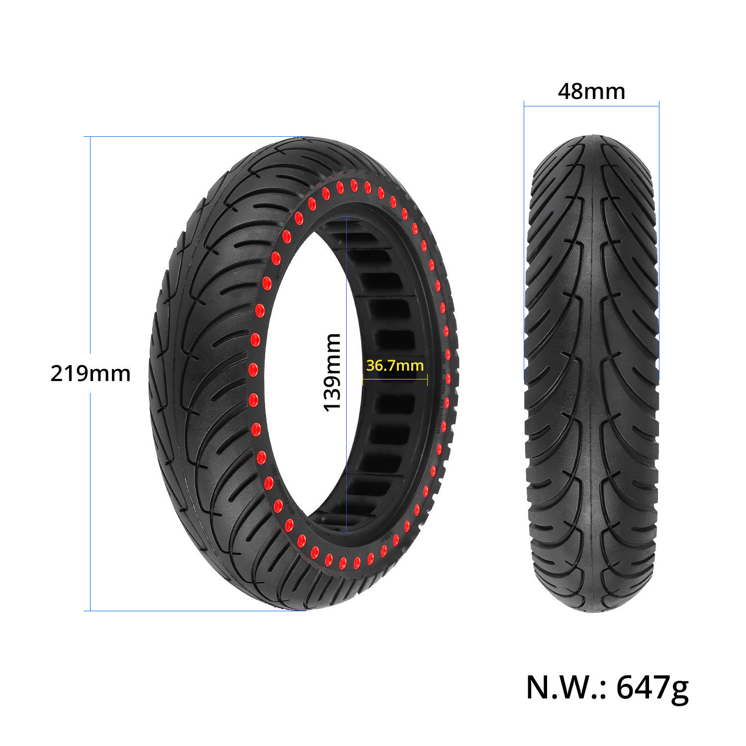 8.5 inch Xiaomi M365/Pro/1S electric scooter 8.5x2 non inflatable light elastic double honeycomb solid tires