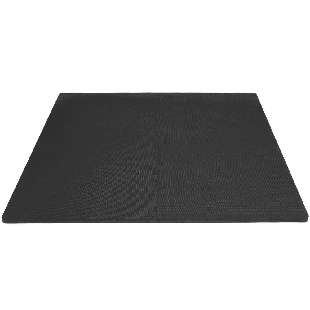 PROSOURCEFIT Thick Exercise Puzzle Mat Black 24 in. x 24 in. x 0.75 in. EVA Foam Interlocking Anti-Fatigue (6-pack) (24 sq. ft.) ps-2997-extp-black