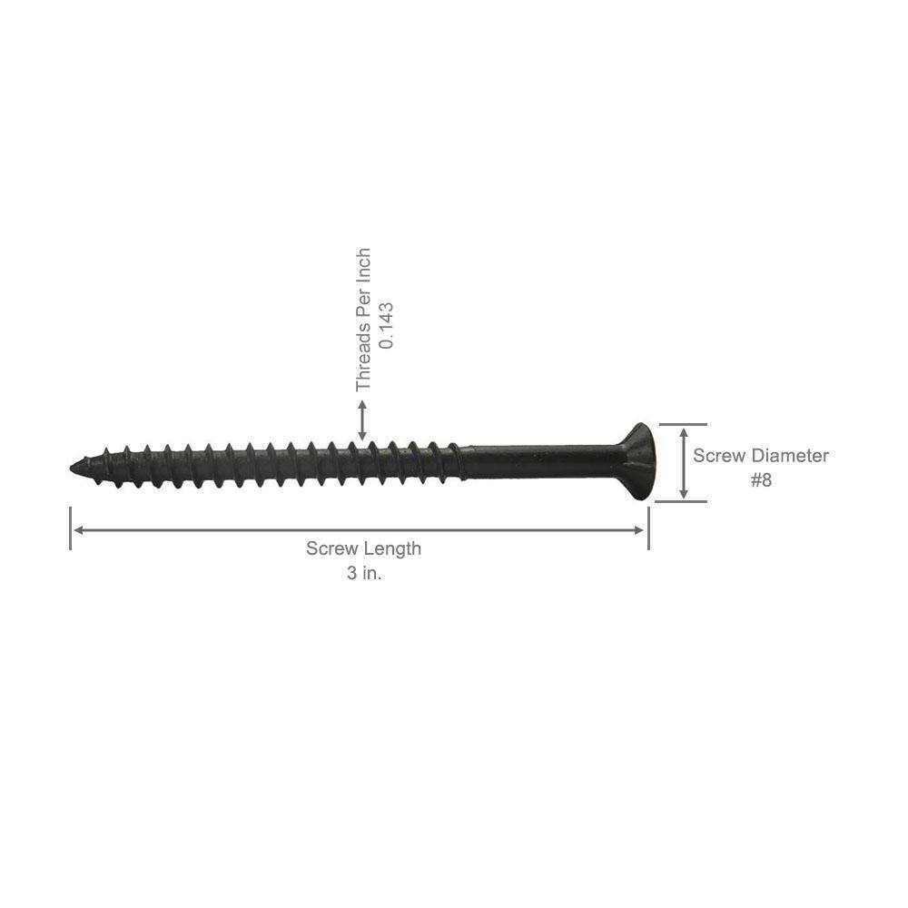 Grip-Rite #8 x 3 in. Philips Bugle-Head Coarse Thread Sharp Point Drywall Screws (25 lbs.Pack) 3CDWS25BK