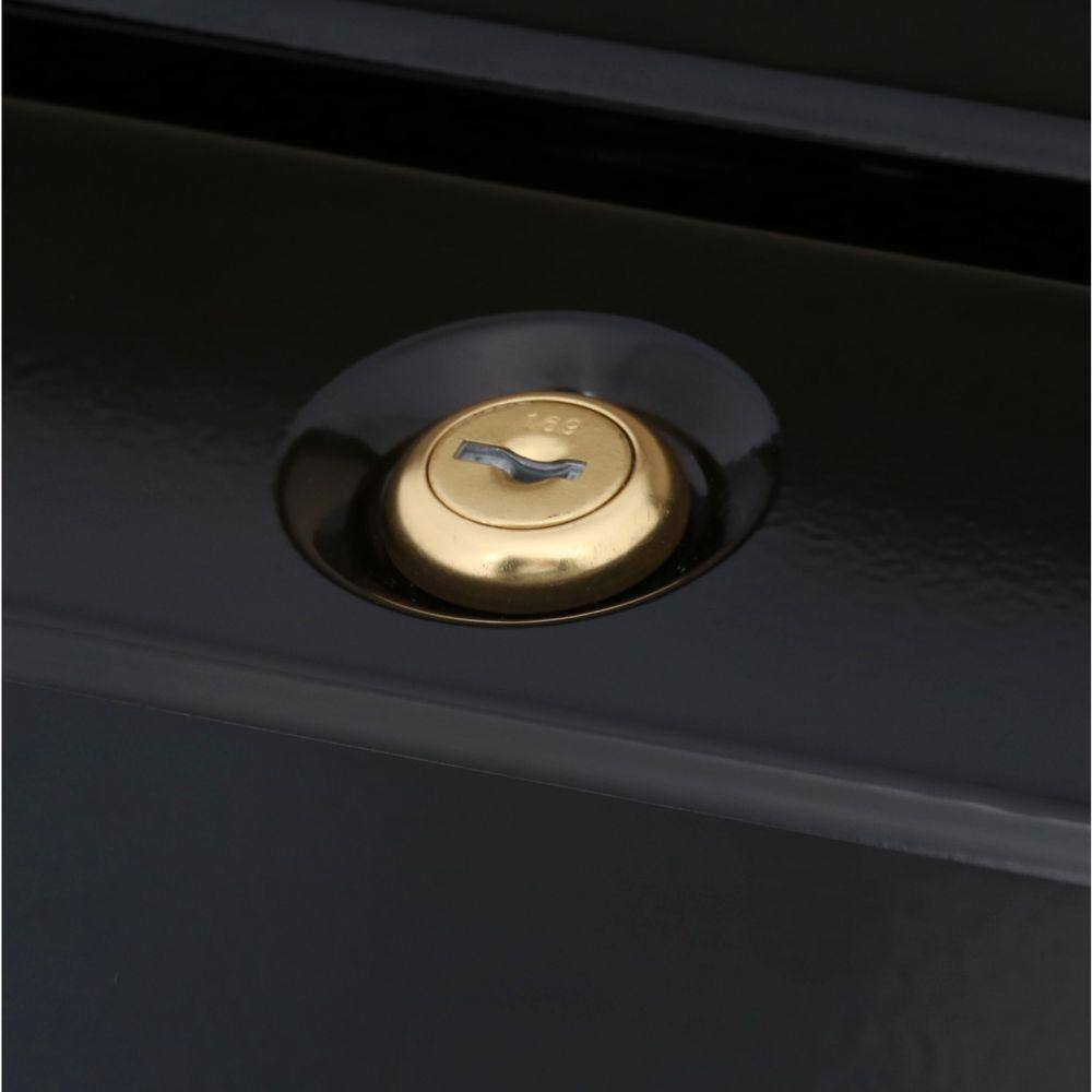 Architectural Mailboxes Designer Black with Brushed Brass Medium Steel Locking Wall Mount Mailbox DVKGB00AM