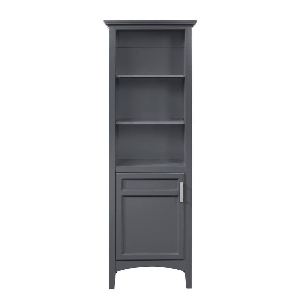 Home Decorators Collection Sassy 24 in. W x 16 in. D x 72 in. H Gray Linen Cabinet in Dark Charcoal Sassy LC-C