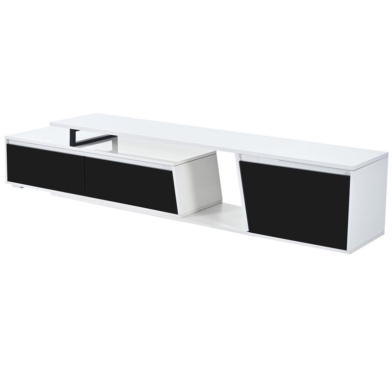 Minimalist Extendable TV Stand  TV Cabinet with 2 Drawers and 1 Cabinet  Modern Media Console for TVs Up to 100''