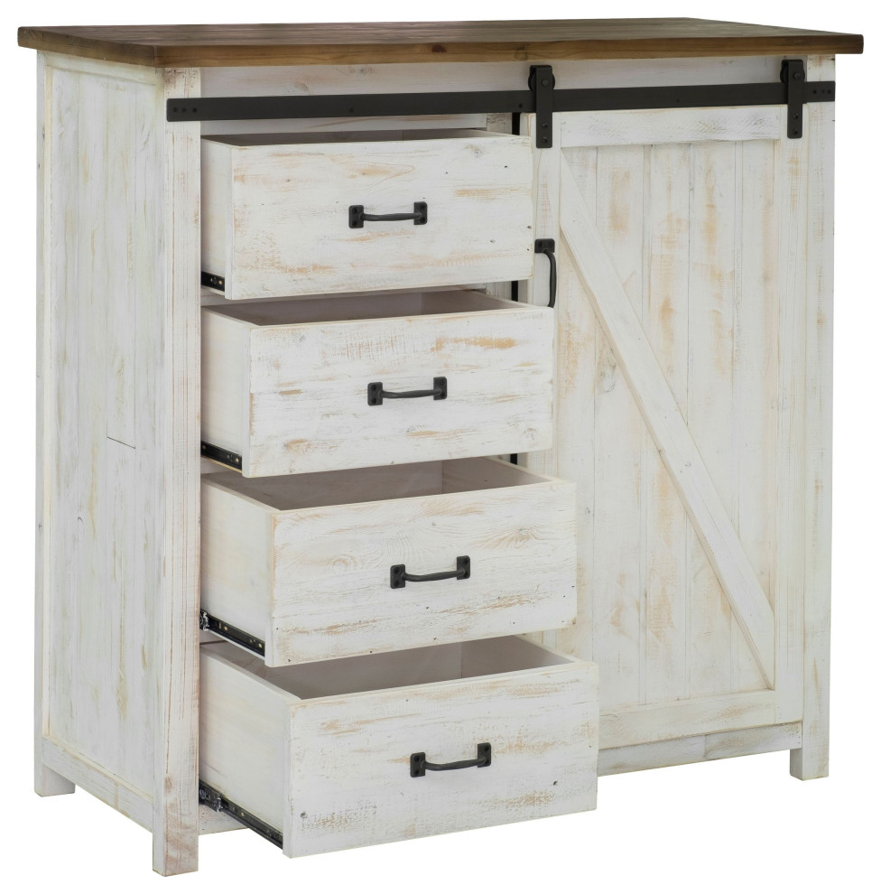 Provence 4 Drawer Chest With 1 Door   Farmhouse   Accent Chests And Cabinets   by HedgeApple  Houzz