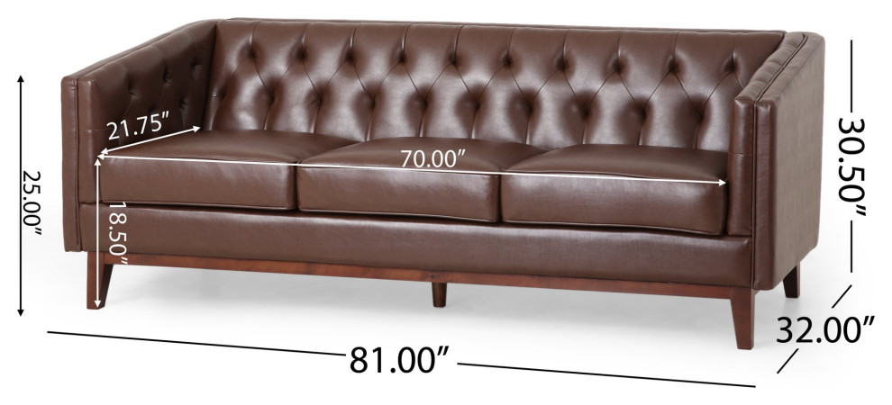 Elegant Sofa  Elegant Design With Button Tufted PU Leather Back   Contemporary   Sofas   by Decorn  Houzz