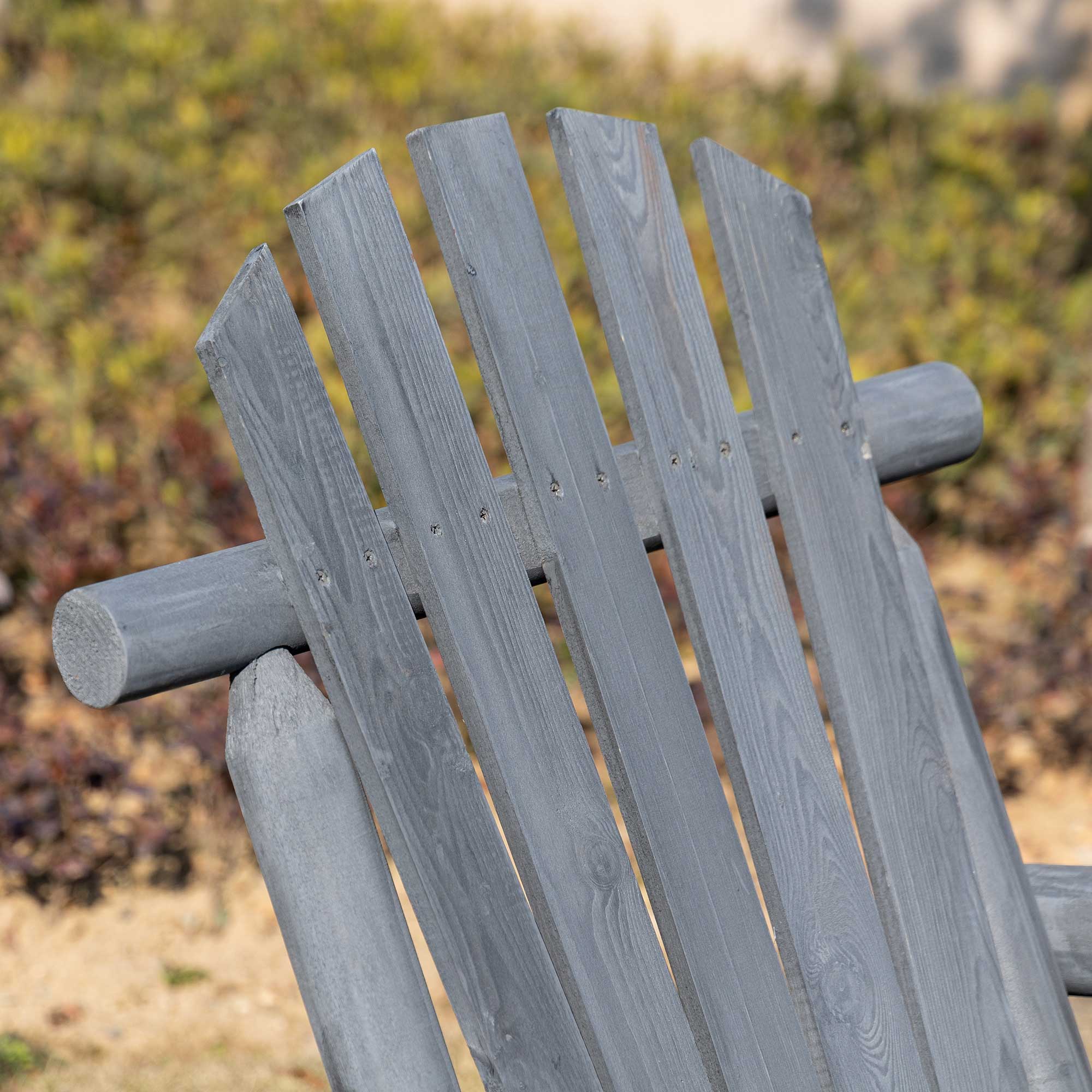 Outsunny Outdoor Wooden Rocking Chair, Rustic Adirondack Rocker with Slatted Seat, High Backrest, Armrests for Patio, Garden, and Porch, Small, Gray