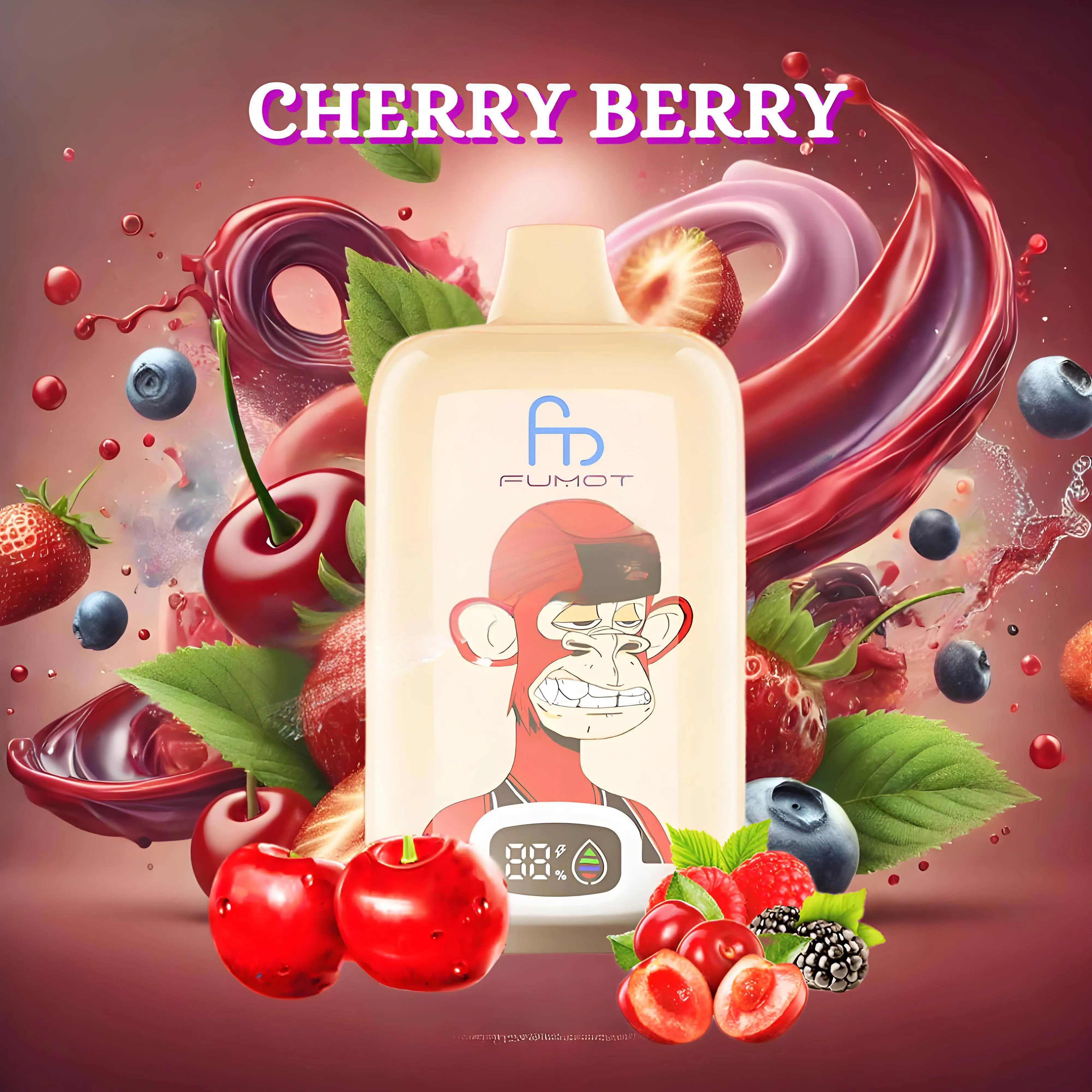 Fumot Tornado Digital Box 12000 Puffs - Cherry Berry