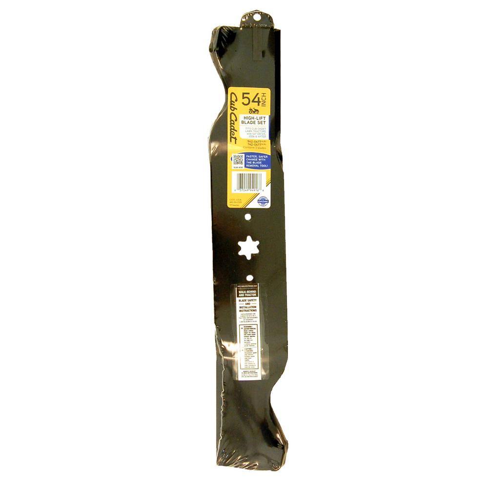 Cub Cadet Original Equipment 3-in-1 Blade Set for Select 54 in. Riding Lawn Mowers with 6-Point Star OE# 942-0677 742-0677 490-110-C125