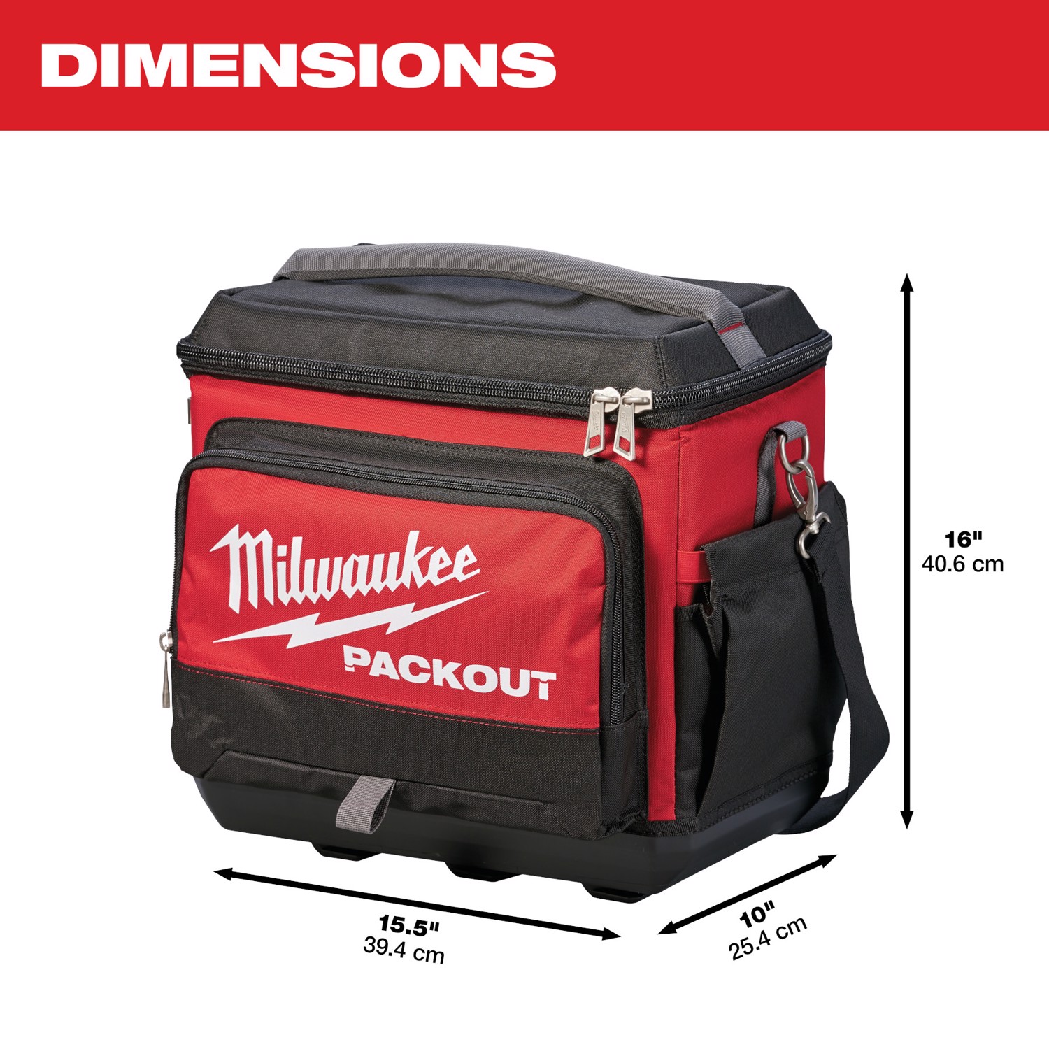 MW PACKOUT 15.75 in. W X 11.81 in. H Ballistic Nylon Cooler Utility Bag 6 pocket Black/Red 1